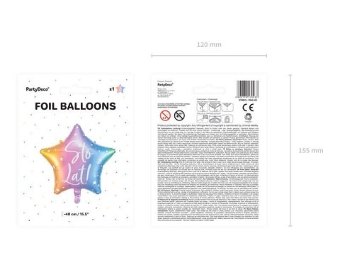 Balon foliowy Sto lat! Kolorowa gwiazda 40 cm Balon foliowy Sto lat! Kolorowa gwiazda 40 cm