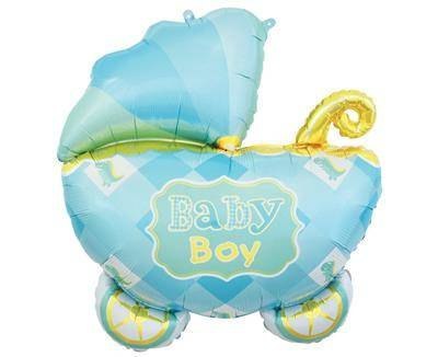 Balon foliowy WÓZEK, Baby Boy, baby shower - 60 cm Balon foliowy WÓZEK, Baby Boy, baby shower - 60 cm
