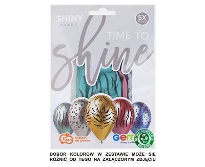 Balony Chrome Safari zwierzęce wzory, 33cm, 5 szt. Balony Chrome Safari zwierzęce wzory, 33cm, 5 szt.