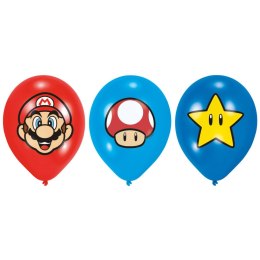 Balony lateksowe Super Mario Bros 28cm, 6 szt.