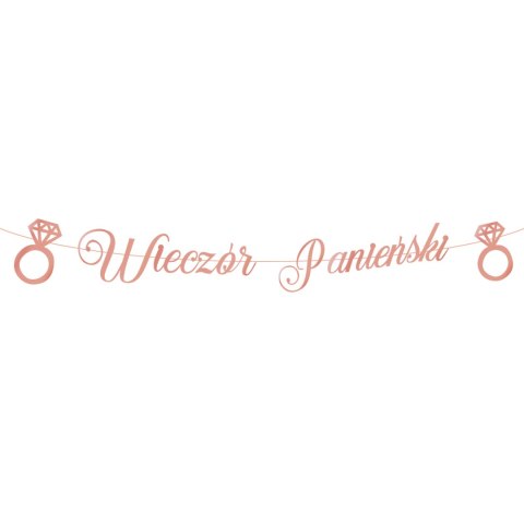 Baner Wieczór panieński, różowo złoty Rose Gold napis 150 cm Baner Wieczór panieński, różowo złoty Rose Gold napis 150 cm