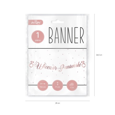 Baner Wieczór panieński, różowo złoty Rose Gold napis 150 cm Baner Wieczór panieński, różowo złoty Rose Gold napis 150 cm
