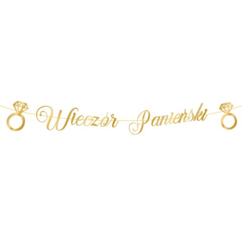 Baner Wieczór panieński, złoty napis 150 cm Baner Wieczór panieński, złoty napis 150 cm