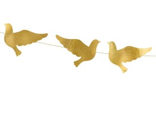 Girlanda Gołębie, złoty, 112cm