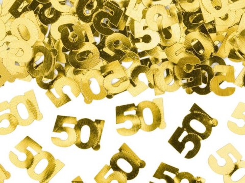 Konfetti metalizowane złote, liczba 50, 15g Konfetti metalizowane złote, liczba 50, 15g