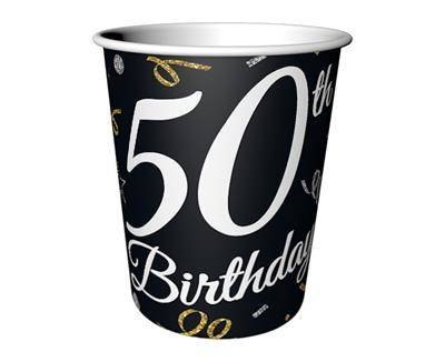Kubeczki papierowe B&C 50 Birthday, 50 urodziny, 6 szt. Kubeczki papierowe B&C 50 Birthday, 50 urodziny, 6 szt.