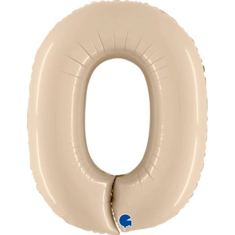 Balon Foliowy Cyfra 0, Satynowa Kremowa 102cm Grabo Balon Foliowy Cyfra 0, Satynowa Kremowa 102cm Grabo