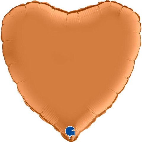 Balon Foliowy - Satynowe karmelowe serce 46 cm, Grabo Balon Foliowy - Satynowe karmelowe serce 46 cm, Grabo