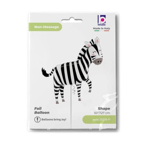 Balon Foliowy Zebra, dżungla Safari 127cm Balon Foliowy Zebra, dżungla Safari 127cm