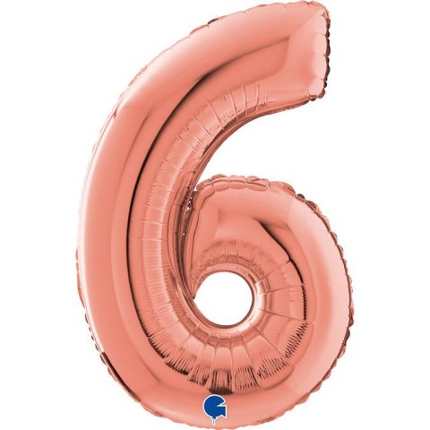 Balon foliowy Cyfra 6 Rose Gold - 66 cm Grabo Balon foliowy Cyfra 6 Rose Gold - 66 cm Grabo