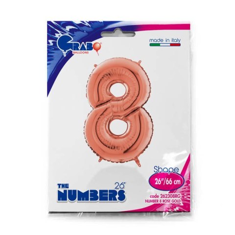 Balon foliowy Cyfra 8 Rose Gold - 66 cm Grabo Balon foliowy Cyfra 8 Rose Gold - 66 cm Grabo