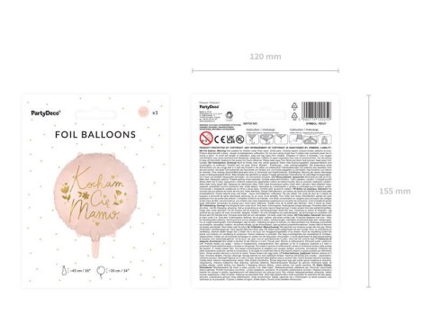 Balon foliowy Kocham Cię Mamo, różowy 45 cm Balon foliowy Kocham Cię Mamo, różowy 45 cm