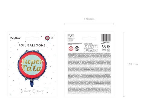 Balon foliowy Super Tata, dzień ojca 45 cm Balon foliowy Super Tata, dzień ojca 45 cm