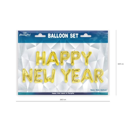 Balon foliowy napis Happy New Year złoty Balon foliowy napis Happy New Year złoty