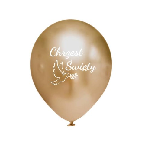 Balony Chrzest Święty złote Chrome, 30cm, 10 szt. Balony Chrzest Święty złote Chrome, 30cm, 10 szt.