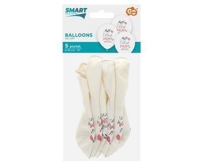 Balony lateksowe Best Mum Ever 30cm, 5 szt. Balony lateksowe Best Mum Ever 30cm, 5 szt.