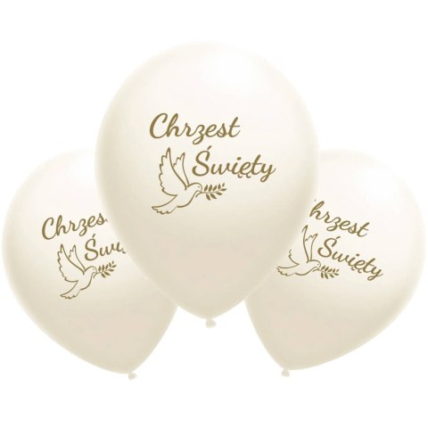 Balony lateksowe Chrzest Święty białe, złoty nadruk 50 szt. Balony lateksowe Chrzest Święty białe, złoty nadruk 50 szt.