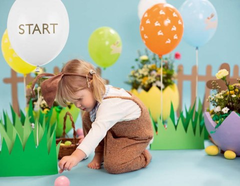 Balony lateksowe Egg hunt Poszukiwanie jajek, zająca 30cm, 7 sztuk Balony lateksowe Egg hunt Poszukiwanie jajek, zająca 30cm, 7 sztuk