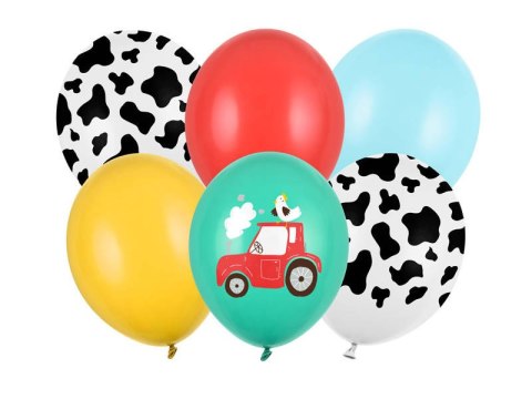 Balony lateksowe Farma, traktor 30cm, 6 sztuk Balony lateksowe Farma, traktor 30cm, 6 sztuk