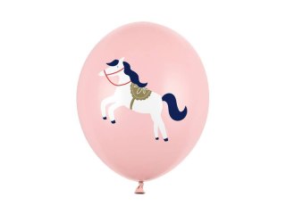 Balony lateksowe Konik, Pastelowe Różowe 30cm, 6 sztuk