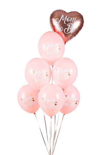 Balony lateksowe Mom to be, pastelowy różowy 30cm, 50 sztuk Balony lateksowe Mom to be, pastelowy różowy 30cm, 50 sztuk