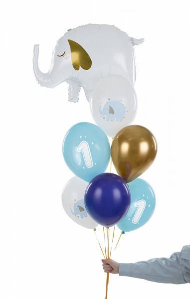 Balony lateksowe Roczek słonik, pastelowe niebieskie 30cm, 50 sztuk Balony lateksowe Roczek słonik, pastelowe niebieskie 30cm, 50 sztuk