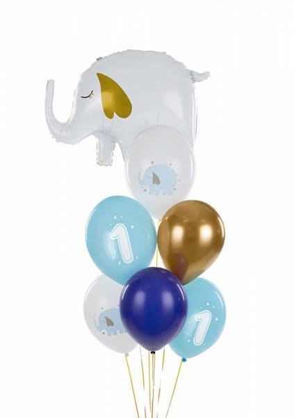Balony lateksowe Roczek słonik, pastelowe niebieskie 30cm, 6 sztuk Balony lateksowe Roczek słonik, pastelowe niebieskie 30cm, 6 sztuk