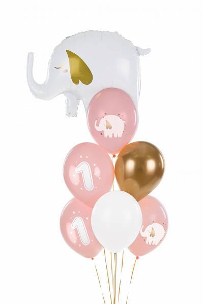 Balony lateksowe Roczek słonik, pastelowe różowe 30cm, 6 sztuk Balony lateksowe Roczek słonik, pastelowe różowe 30cm, 6 sztuk