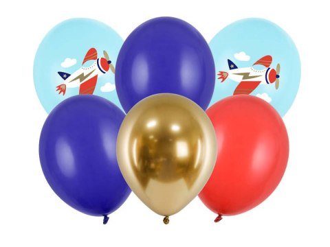 Balony lateksowe Samolot mix 30cm, 6 sztuk Balony lateksowe Samolot mix 30cm, 6 sztuk