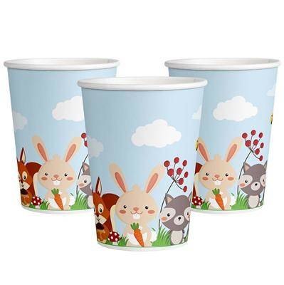 Kubeczki papierowe Leśne zwierzątka woodland 200ml, 8 szt. Kubeczki papierowe Leśne zwierzątka woodland 200ml, 8 szt.