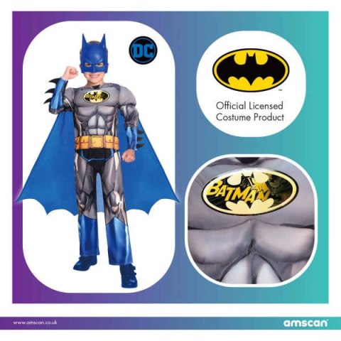 Strój, Kostium przebranie Batman niebieski Brave&Bold 6-8 lat Strój, Kostium przebranie Batman niebieski Brave&Bold 6-8 lat