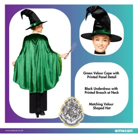 Strój, Kostium przebranie Profesor McGonagall Harry Potter, rozmiar M Strój, Kostium przebranie Profesor McGonagall Harry Potter, rozmiar M