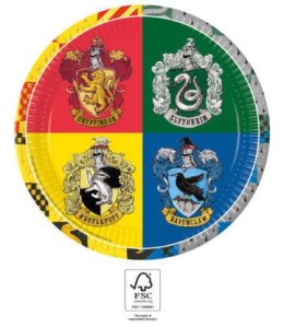 Talerze papierowe Harry Potter Domy Hogwartu, 23cm, 8szt.