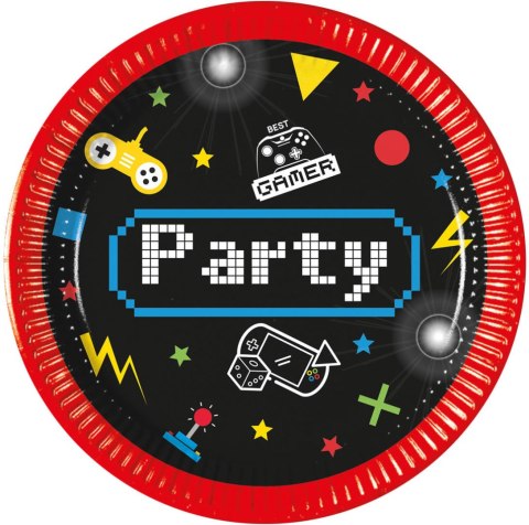 Talerzyki Gaming Party gamer, 20 cm, 8 szt. Talerzyki Gaming Party gamer, 20 cm, 8 szt.