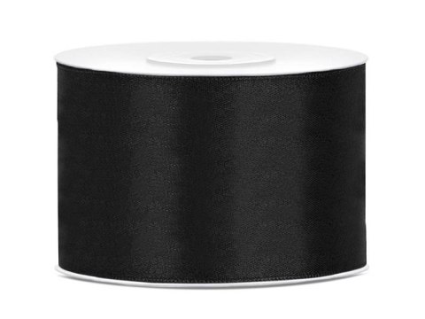 Tasiemka satynowa, wstążka czarna 38mm/25m Tasiemka satynowa, wstążka czarna 38mm/25m
