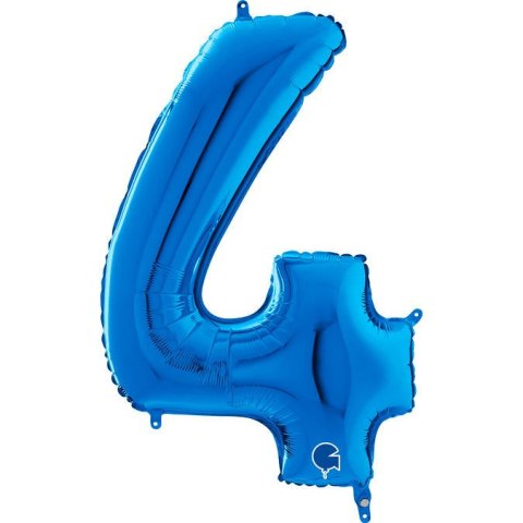 Balon Foliowy Cyfra 4 Niebieski, 66 cm Grabo Balon Foliowy Cyfra 4 Niebieski, 66 cm Grabo