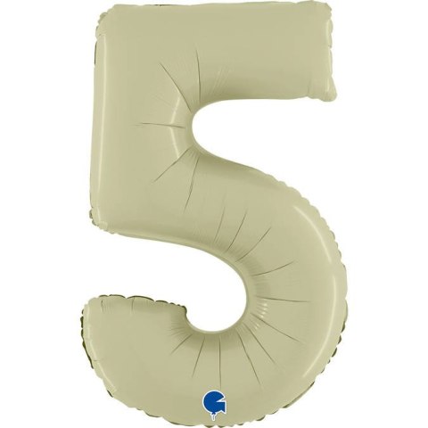 Balon Foliowy Cyfra 5, Satynowa Oliwkowa, 66 cm Grabo Balon Foliowy Cyfra 5, Satynowa Oliwkowa, 66 cm Grabo
