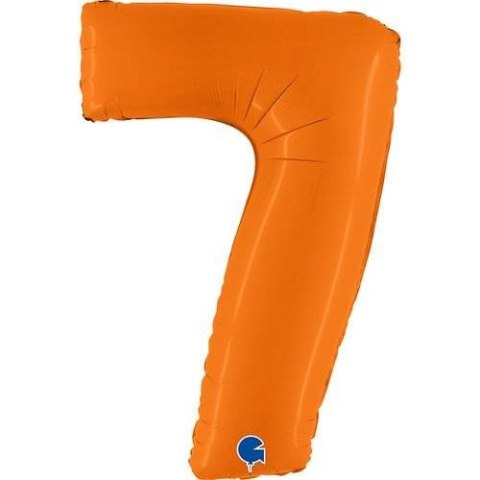 Balon Foliowy Cyfra 7, Matowa Pomarańczowa, 102cm Grabo Balon Foliowy Cyfra 7, Matowa Pomarańczowa, 102cm Grabo