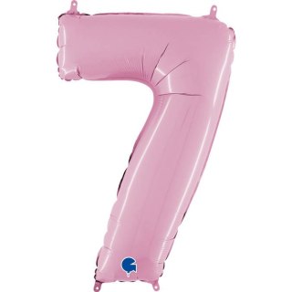 Balon Foliowy Cyfra 7 Różowa Pastel Pink, 66 cm Grabo