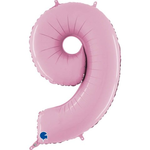 Balon Foliowy Cyfra 9 Różowa Pastel Pink, 66 cm Grabo Balon Foliowy Cyfra 9 Różowa Pastel Pink, 66 cm Grabo