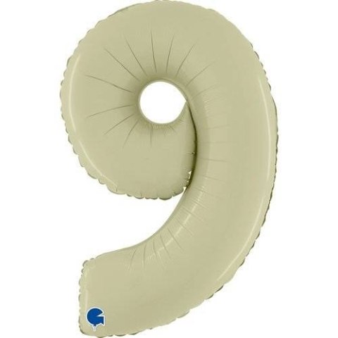 Balon Foliowy Cyfra 9 Satynowa Oliwkowa, 66 cm Grabo Balon Foliowy Cyfra 9 Satynowa Oliwkowa, 66 cm Grabo