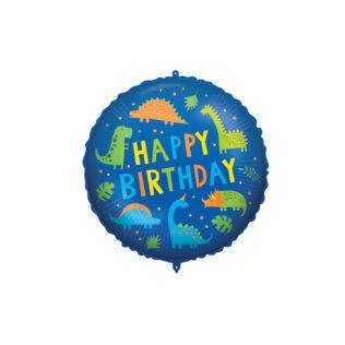 Balon Foliowy Happy birthday dinozaury z ciężarkiem, 46 cm Balon Foliowy Happy birthday dinozaury z ciężarkiem, 46 cm