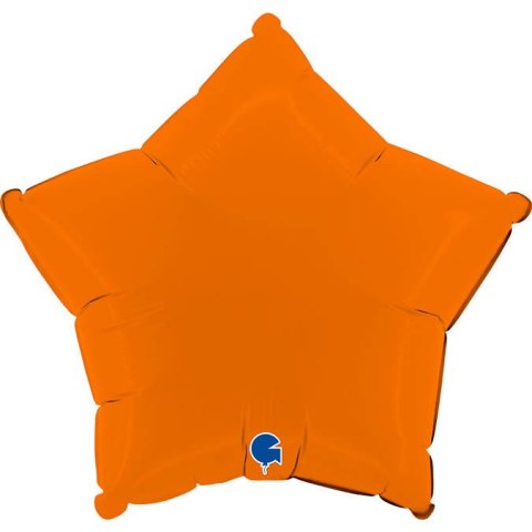 Balon Foliowy - Pomarańczowa Matowa Gwiazdka 46 cm, Grabo Balon Foliowy - Pomarańczowa Matowa Gwiazdka 46 cm, Grabo