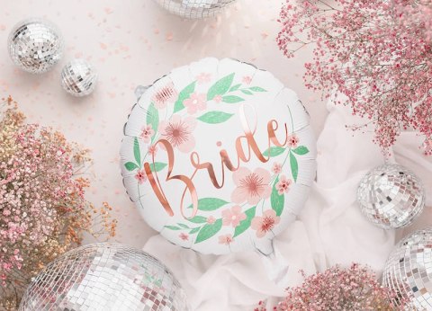 Balon foliowy Bride to be kwiaty 45 cm Balon foliowy Bride to be kwiaty 45 cm