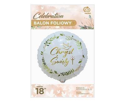 Balon foliowy Chrzest Święty (gołąbek i krzyż) 46cm Balon foliowy Chrzest Święty (gołąbek i krzyż) 46cm