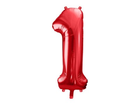 Balon foliowy Cyfra 1 czerwona, 86cm Balon foliowy Cyfra 1 czerwona, 86cm