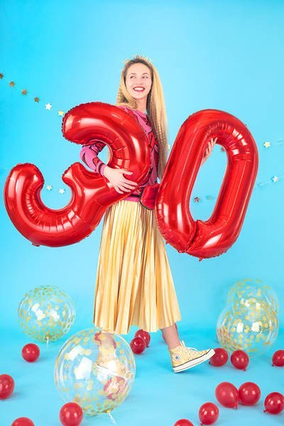 Balon foliowy Cyfra 1 czerwona, 86cm Balon foliowy Cyfra 1 czerwona, 86cm