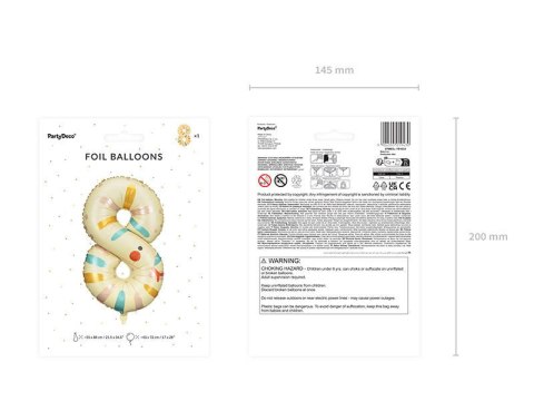 Balon foliowy Cyfra 8 - Wąż, 88 cm Balon foliowy Cyfra 8 - Wąż, 88 cm