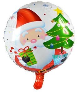 Balon foliowy Mikołaj na białym tle, święta 45 cm
