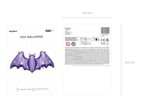 Balon foliowy Nietoperz, 119,5x51 cm Balon foliowy Nietoperz, 119,5x51 cm